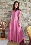 Tasha Damask T Shirt Maxi Dress Indian Pink